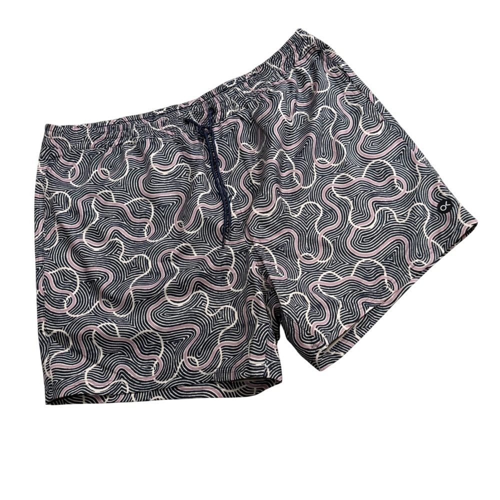 Outerknown Nostalgic Volley Swim Trunks Mens XL‎ Wave Print Board Shorts NWOT